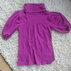 Candies Purple Turtleneck Sweater with 3/4 Sleeves